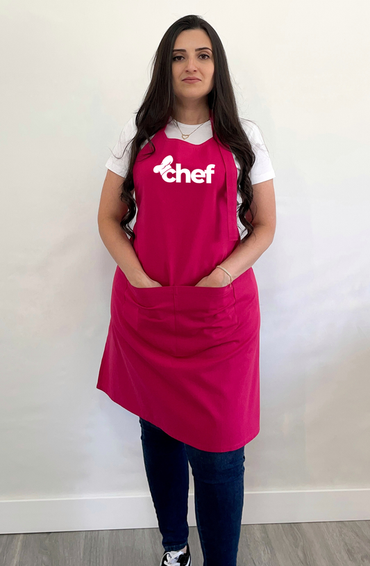 Avental Bata Profissional Rosa Chef de Cozinha