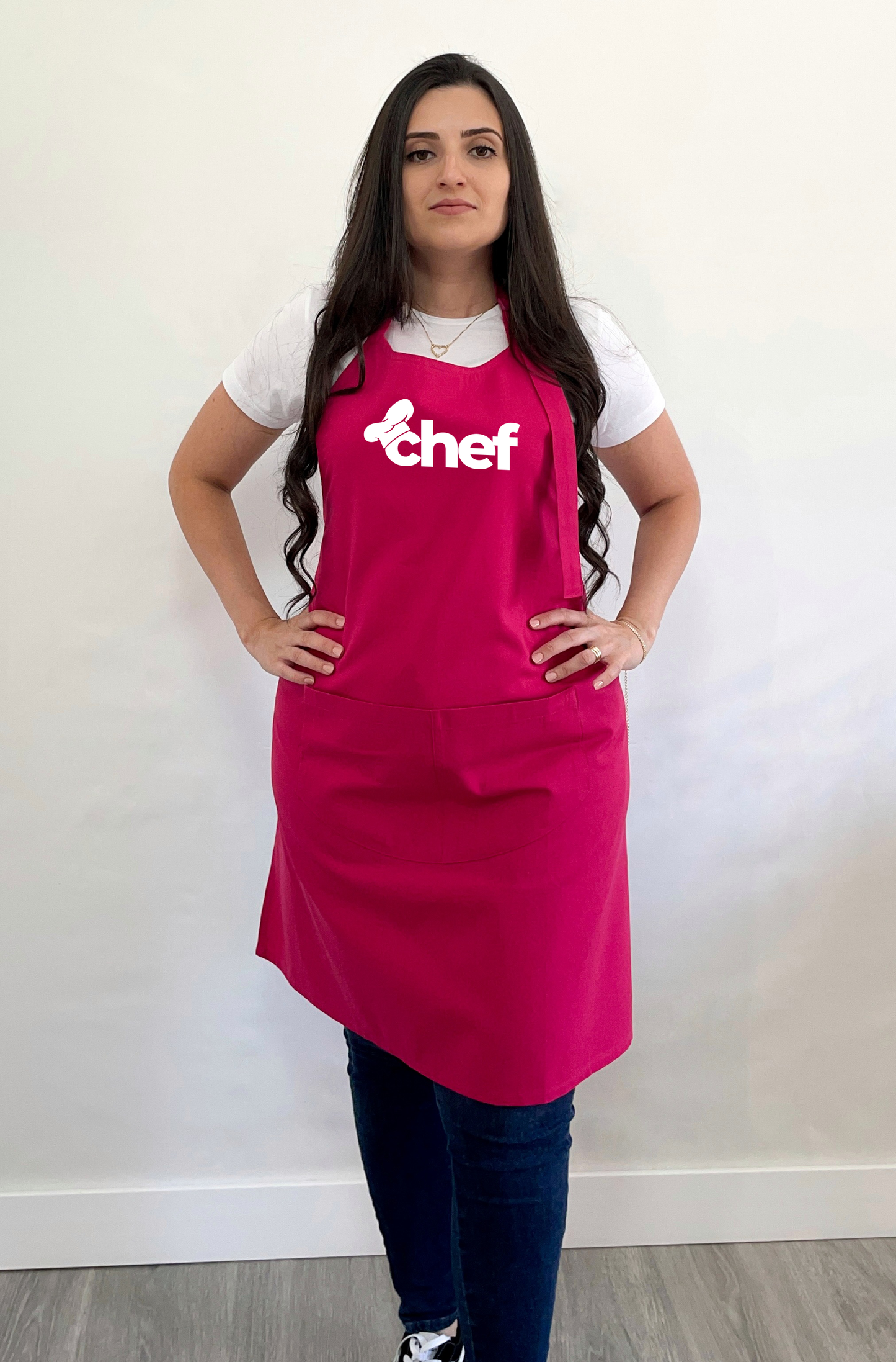 Avental Bata Profissional Rosa Chef de Cozinha