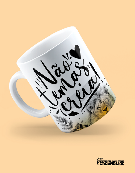 Caneca Cristã "Não temas creia"