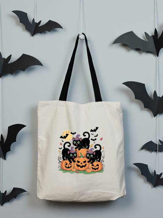 Ecobag | Tote Bag | Saco 100% Algodão Ecológico | Halloween Cats