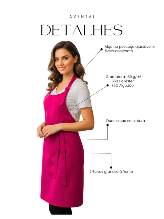 Avental Rosa Cabeleireira Profissional