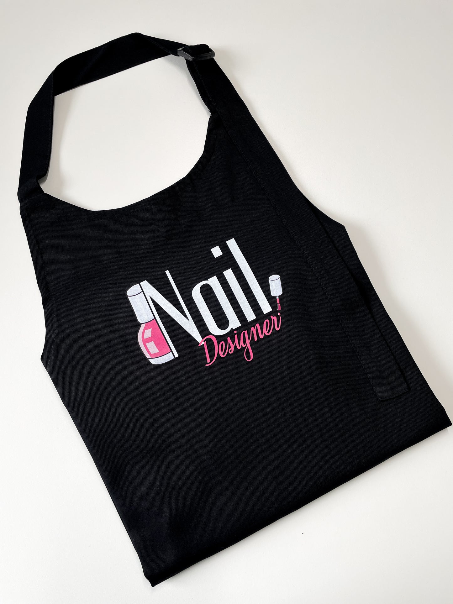 Avental Bata Profissional Nail Design com Bolso Duplo Rosa