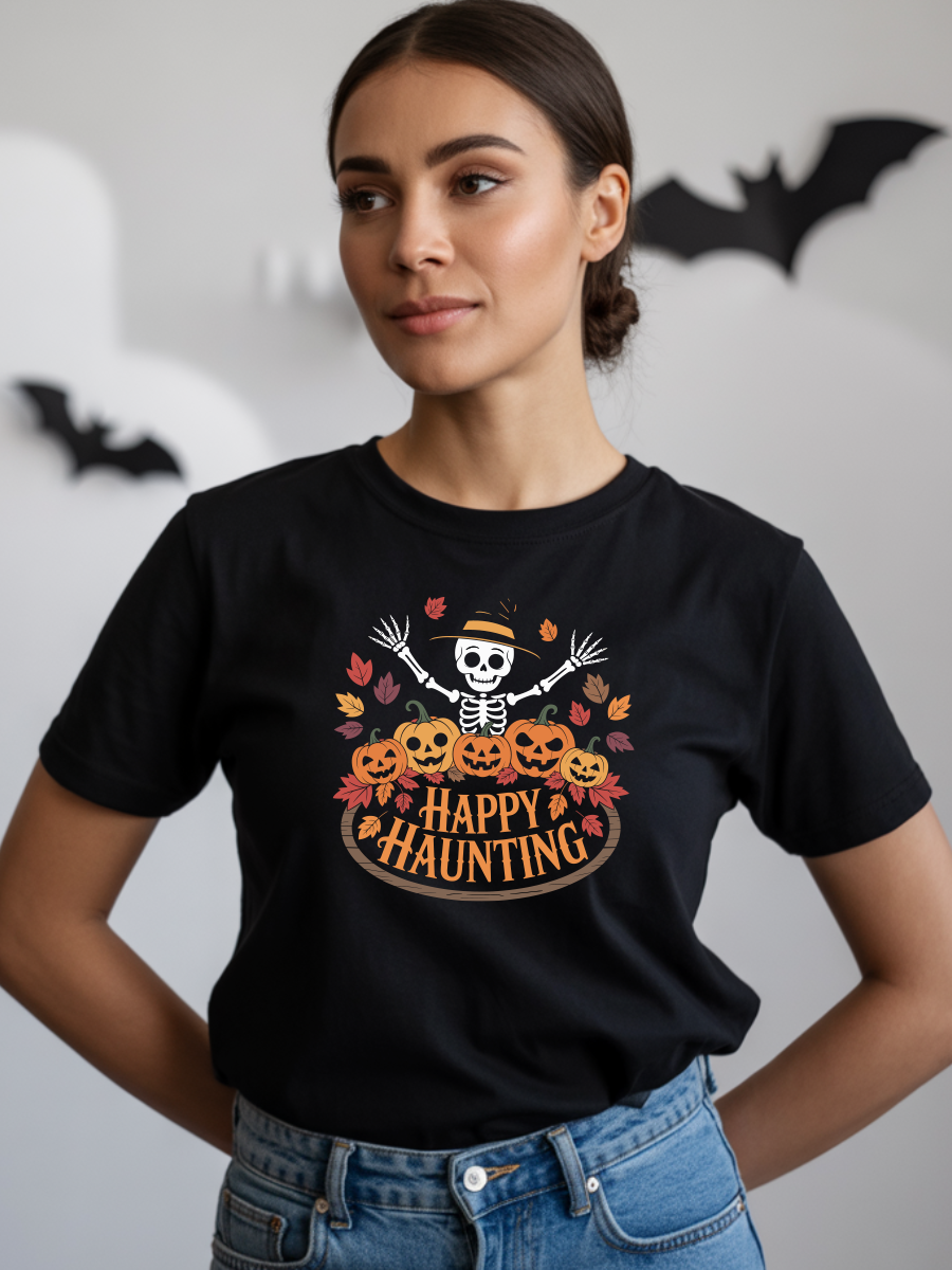 T-Shirt 100% Algodão | Halloween | Happy