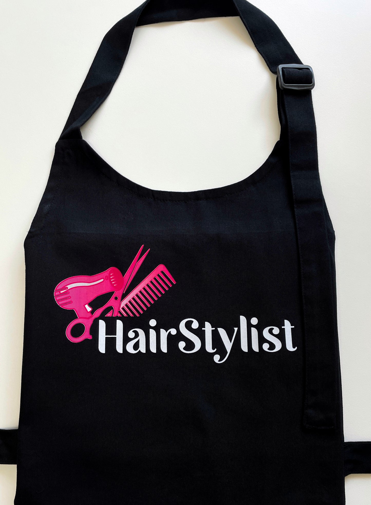 Avental Bata Profissional Hairstylist com Bolso Duplo Rosa