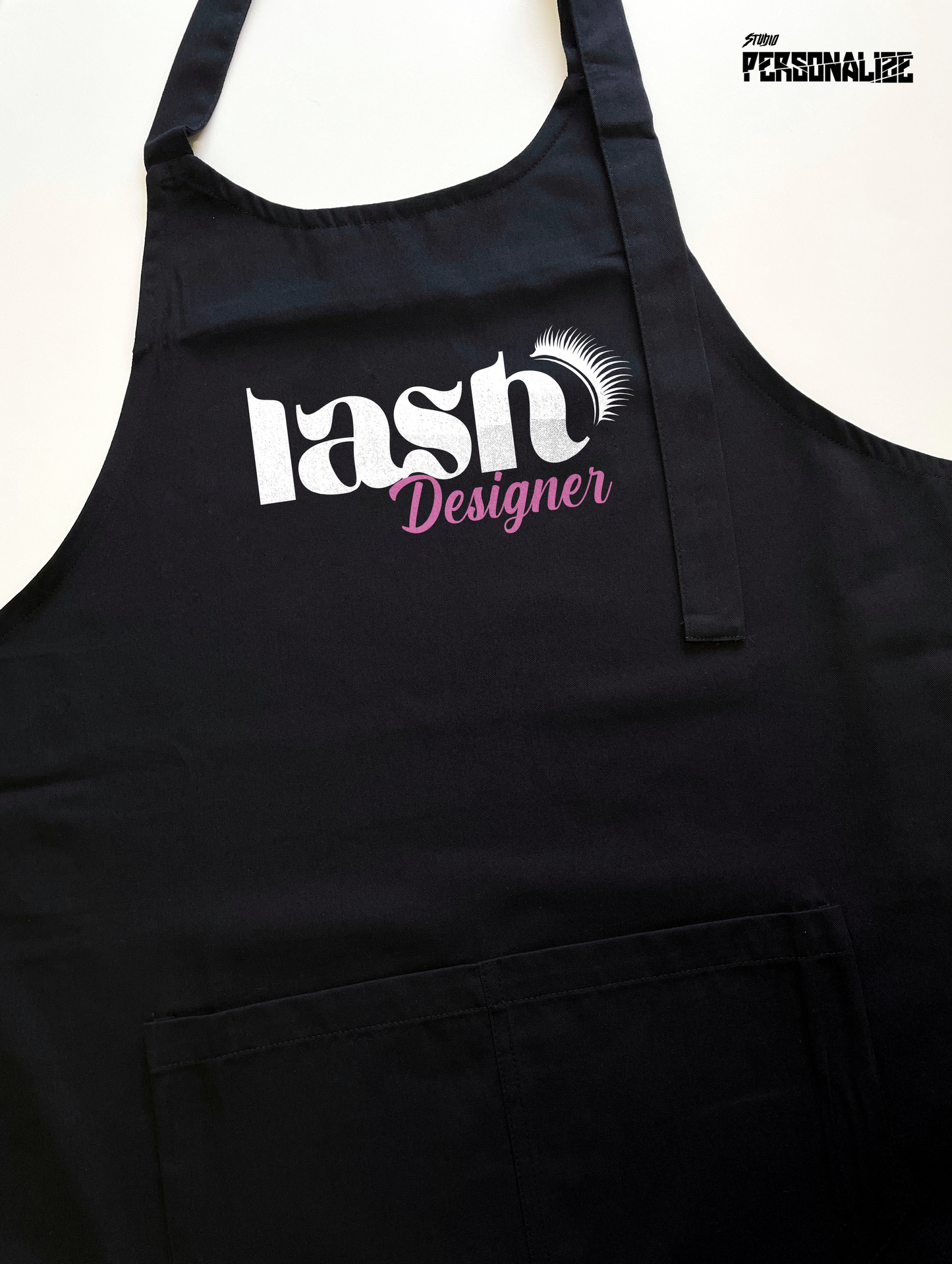 Avental Bata Profissional Lash Designer com Bolso Duplo Rosa