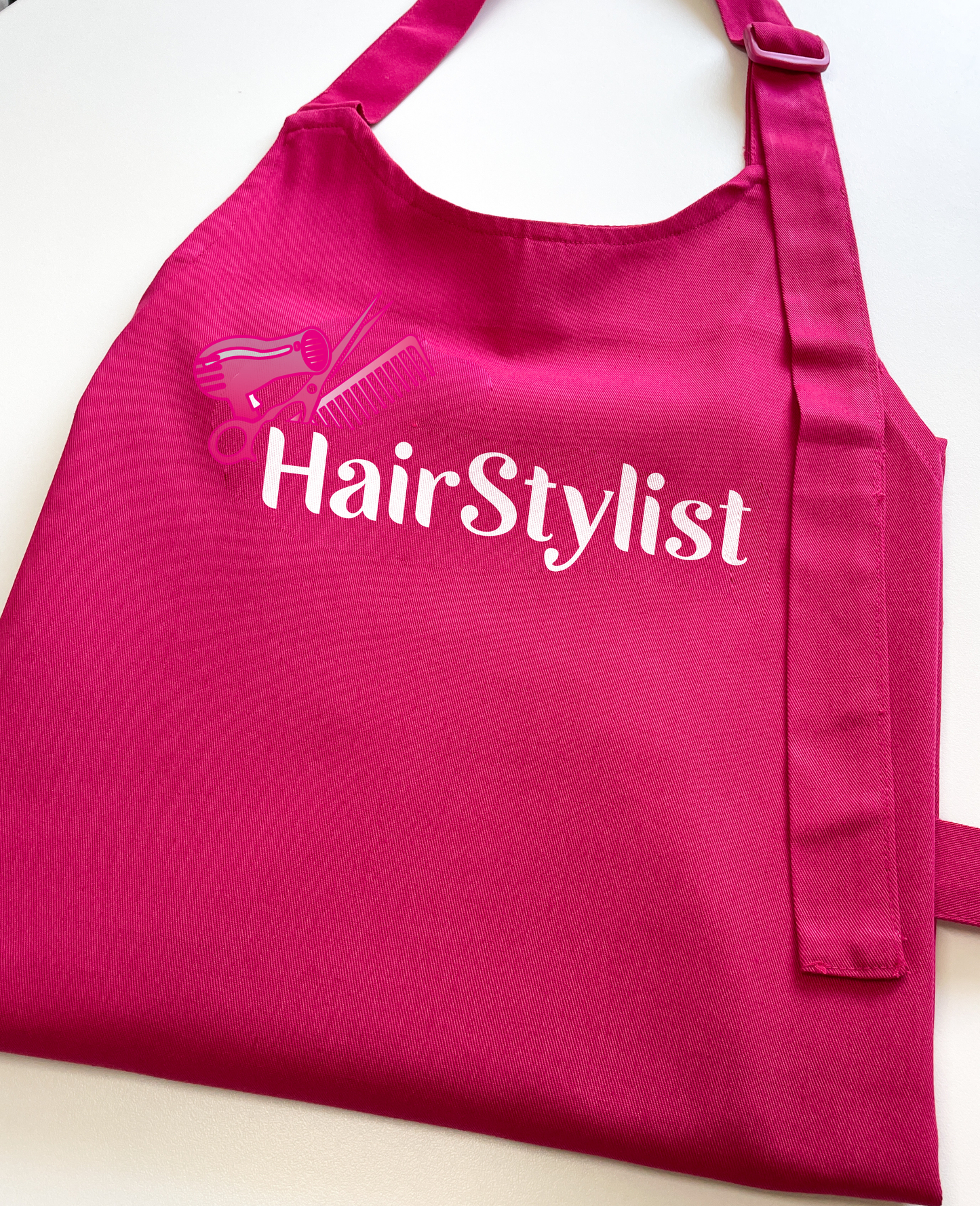 Avental Bata Profissional Hairstylist com Bolso Duplo Rosa