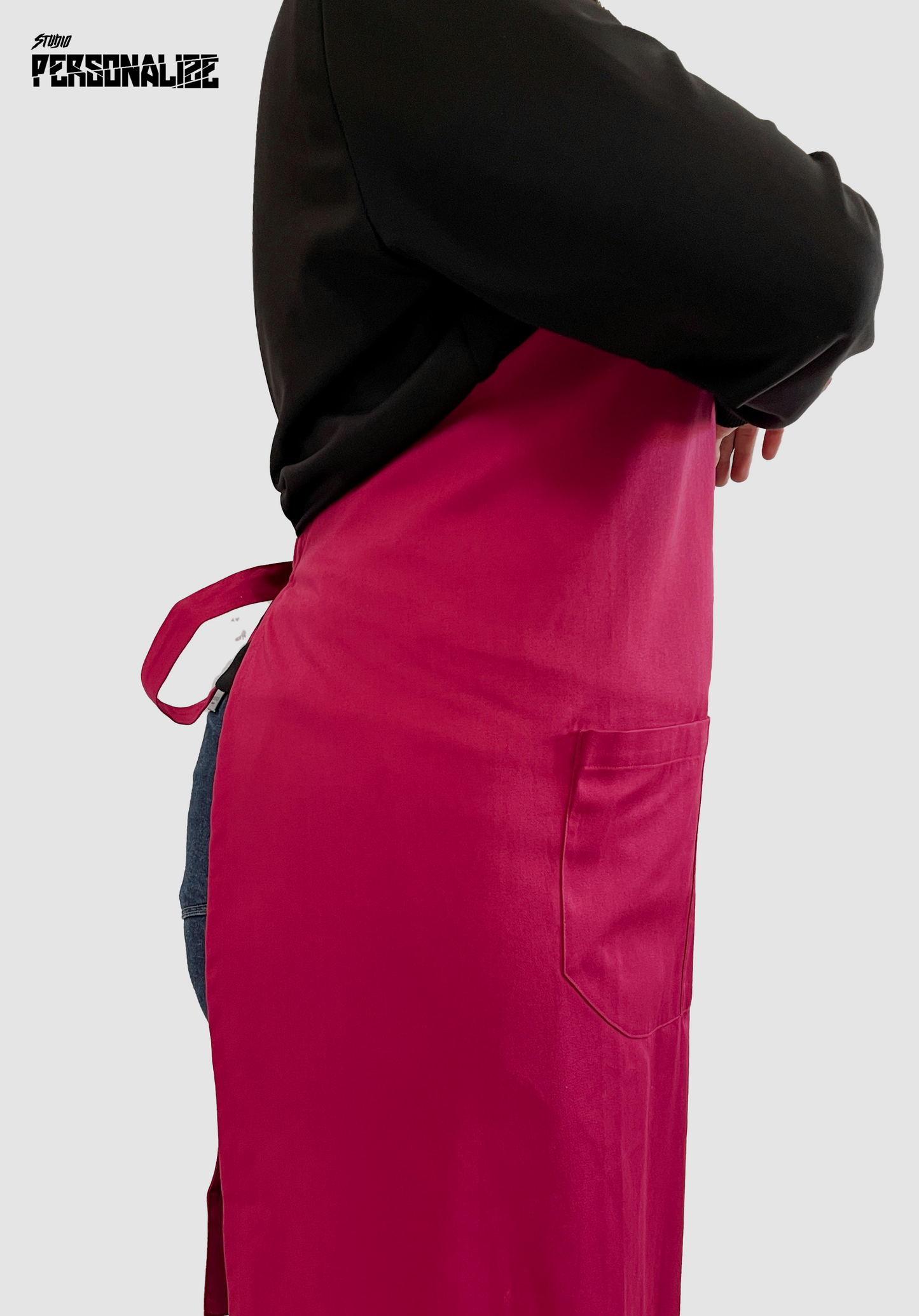Avental Bata Profissional Lash Designer com Bolso Duplo Rosa