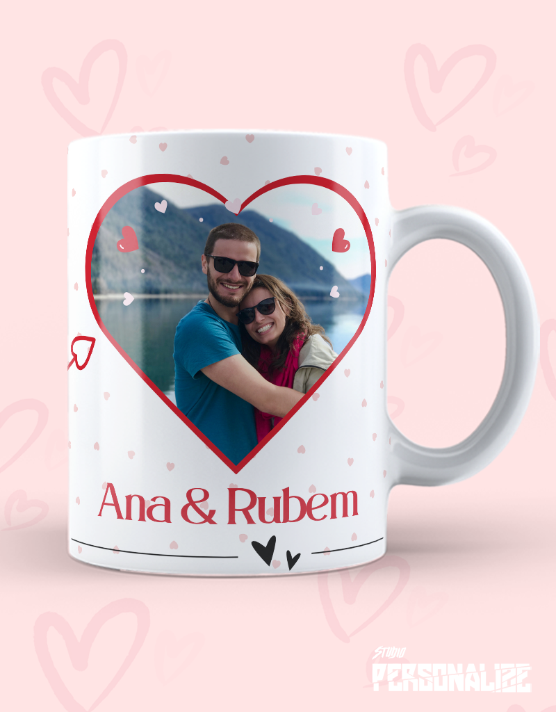 Caneca Dia dos Namorados com Foto do Casal "Jogo do Amor"
