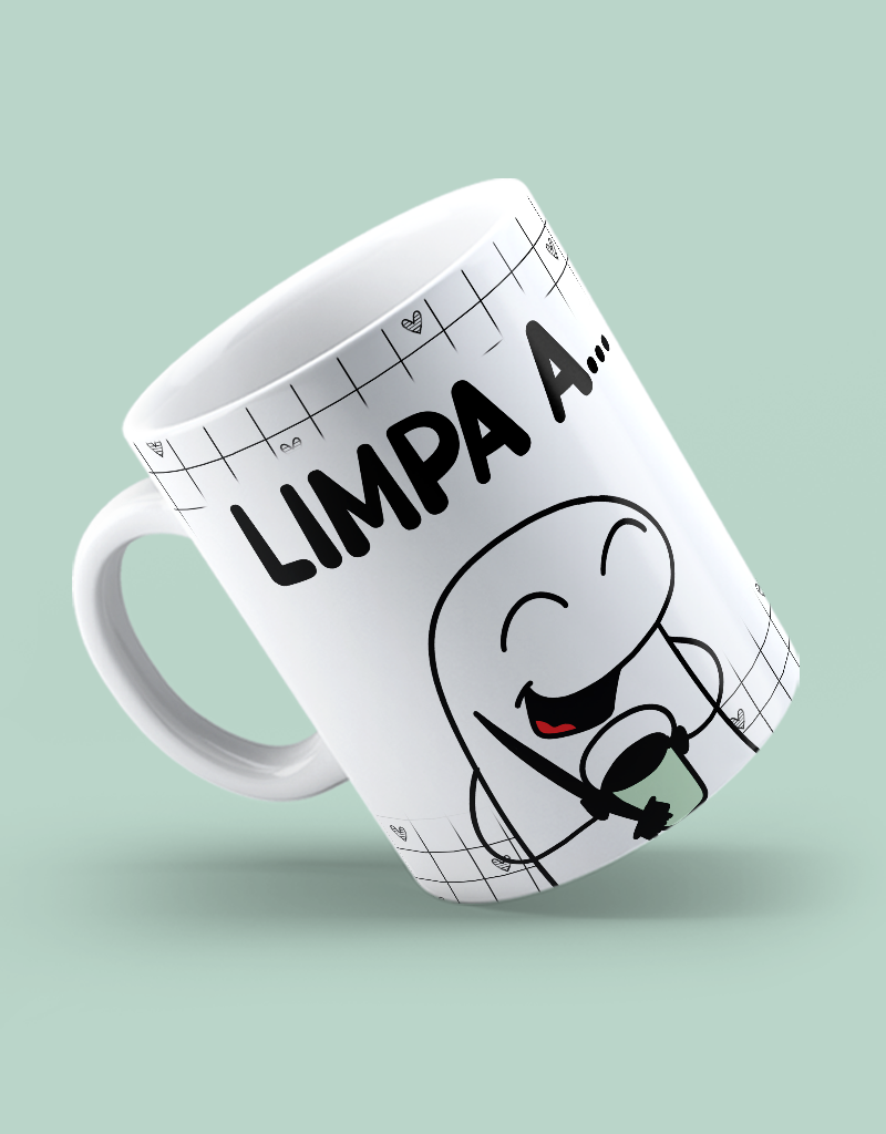 Caneca "Limpa, casa comigo"