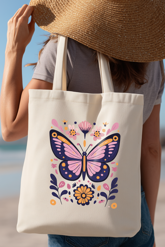 Ecobag | Tote Bag | Saco 100% Algodão Ecológico | Borboleta