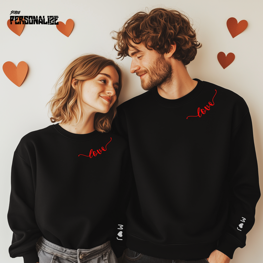 Conjunto de Camisolas Casal Personalizado - Edição Especial Love