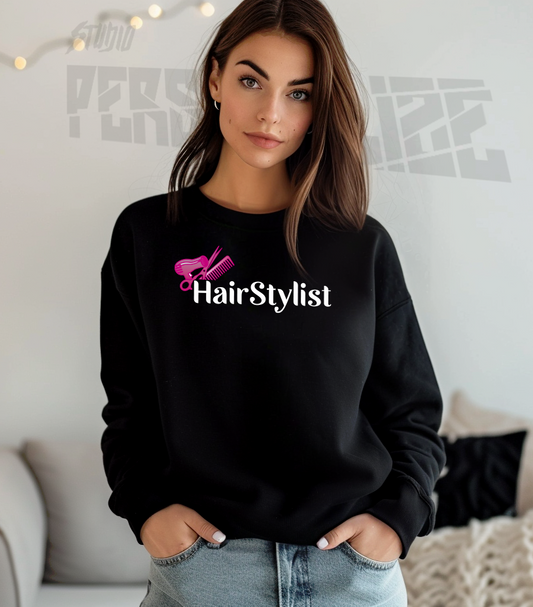 Sweatshirt preto estampa Hairstylist