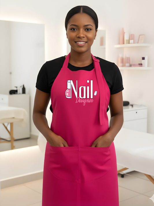 Avental Rosa Nail Designer Profissional