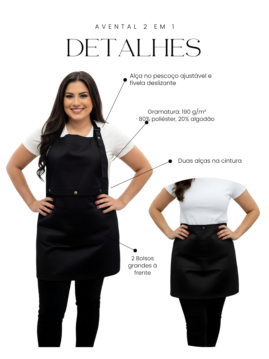 Avental Profissional 2 em 1 Lash Designer