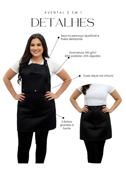 Avental Profissional 2 em 1 Lash Designer