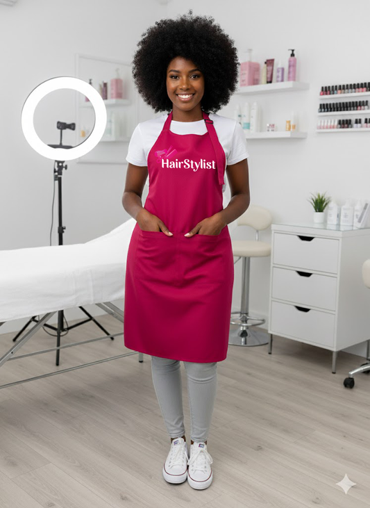 Avental Rosa Hairstylist Profissional