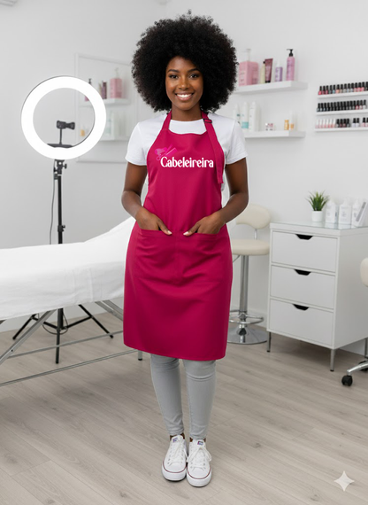 Avental Rosa Cabeleireira Profissional