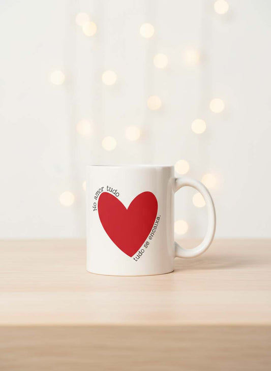 Caneca Dia dos Namorados "No amor tudo se encaixa"