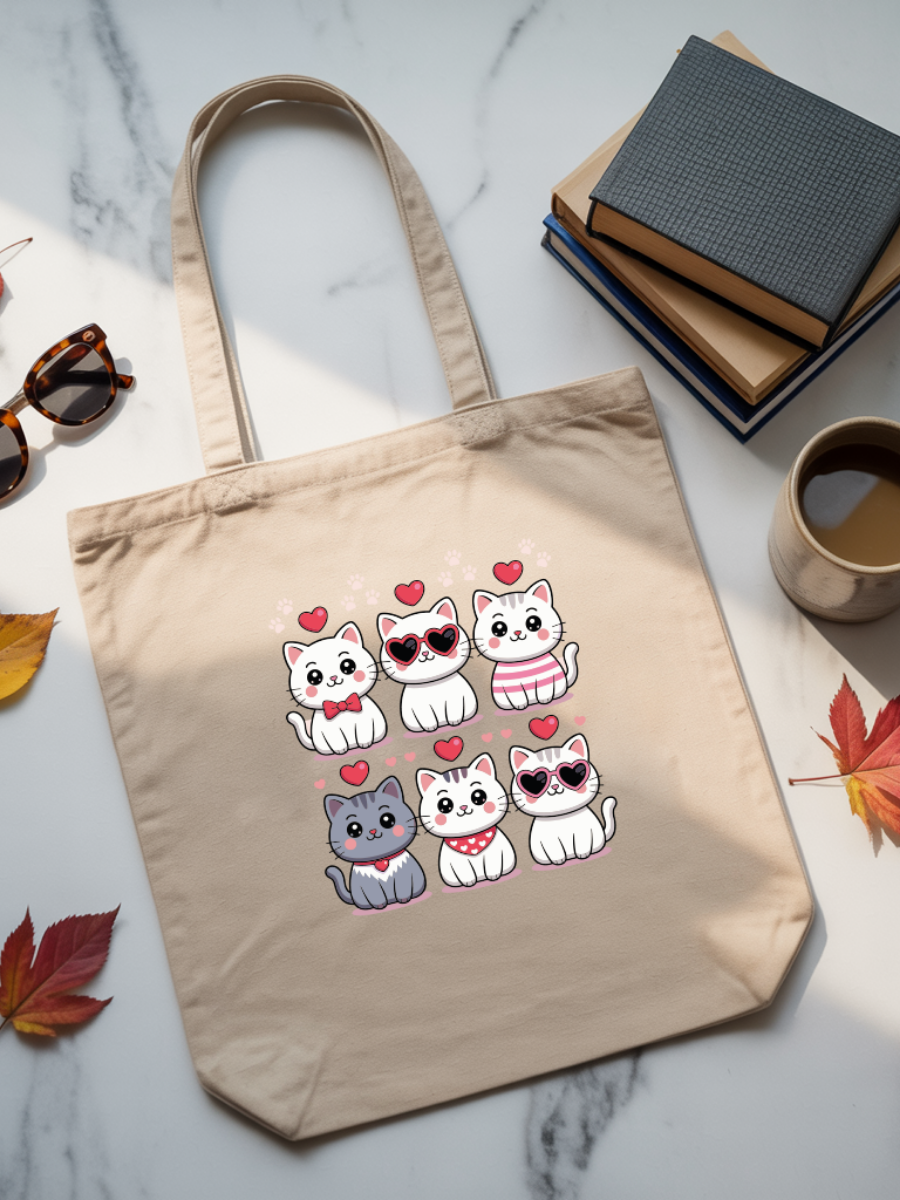 Ecobag | Tote Bag | Saco 100% Algodão Ecológico | Cats