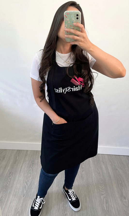 Avental Bata Profissional Hairstylist com Bolso Duplo