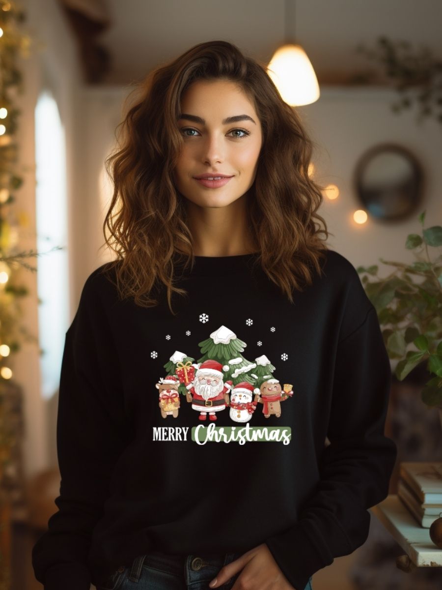 Camisola de Natal com estampa natalícia merry christmas 