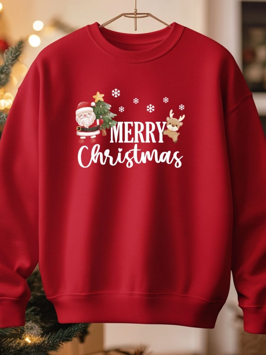 Camisola de Natal com estampa natalícia merry christmas 