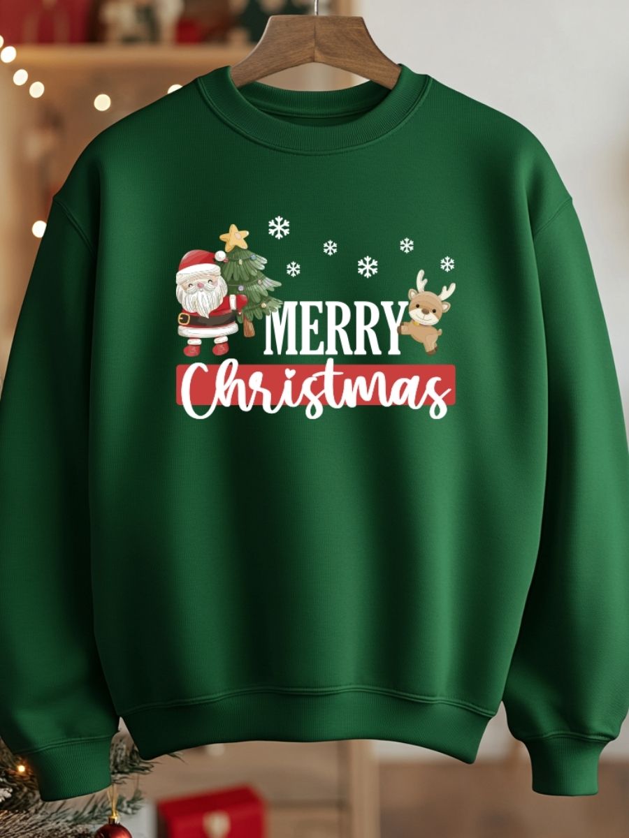 Camisola de Natal com estampa natalícia merry christmas 
