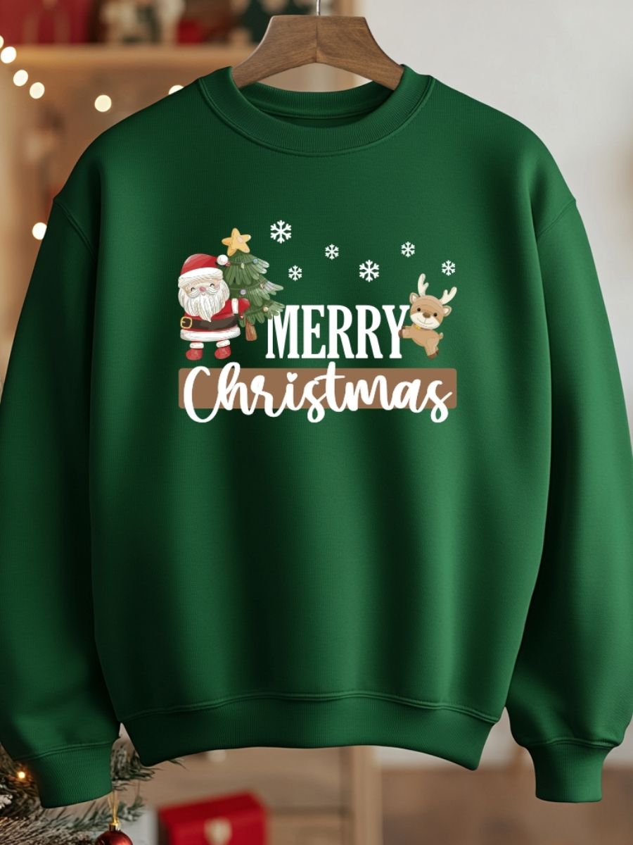 Camisola de Natal com estampa natalícia merry christmas 