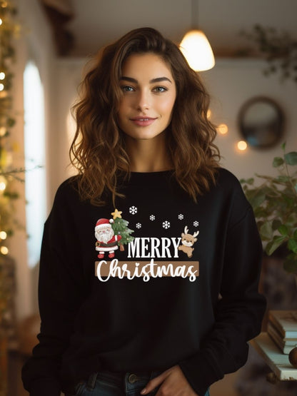 Camisola de Natal com estampa natalícia merry christmas 