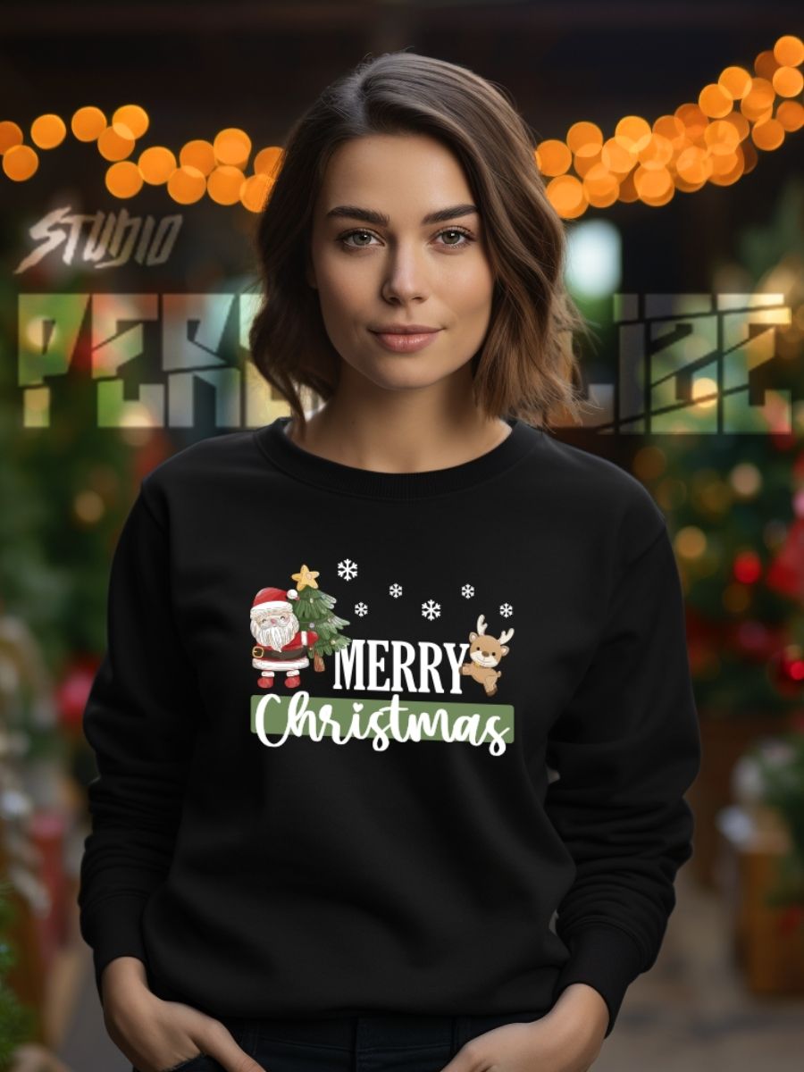 Camisola de Natal com estampa natalícia merry christmas 