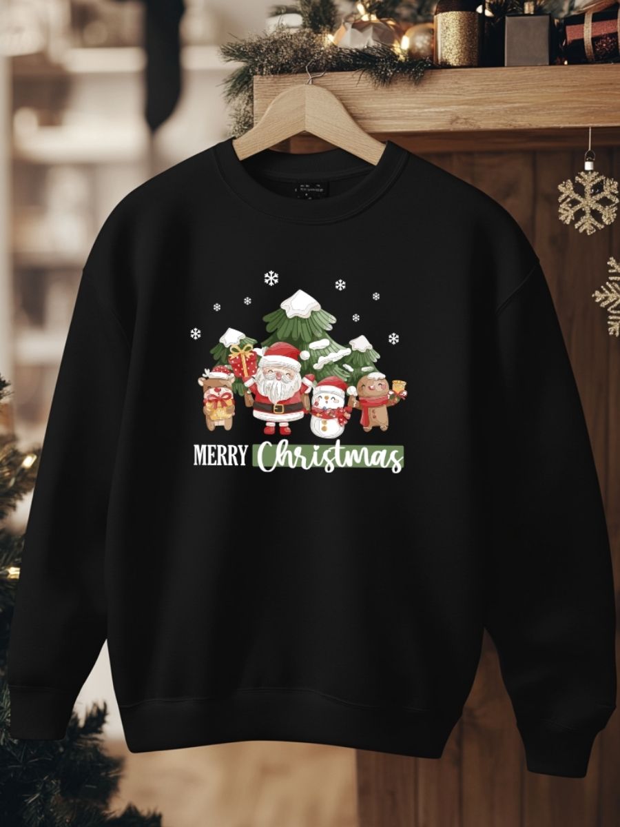 Camisola de Natal com estampa natalícia merry christmas 