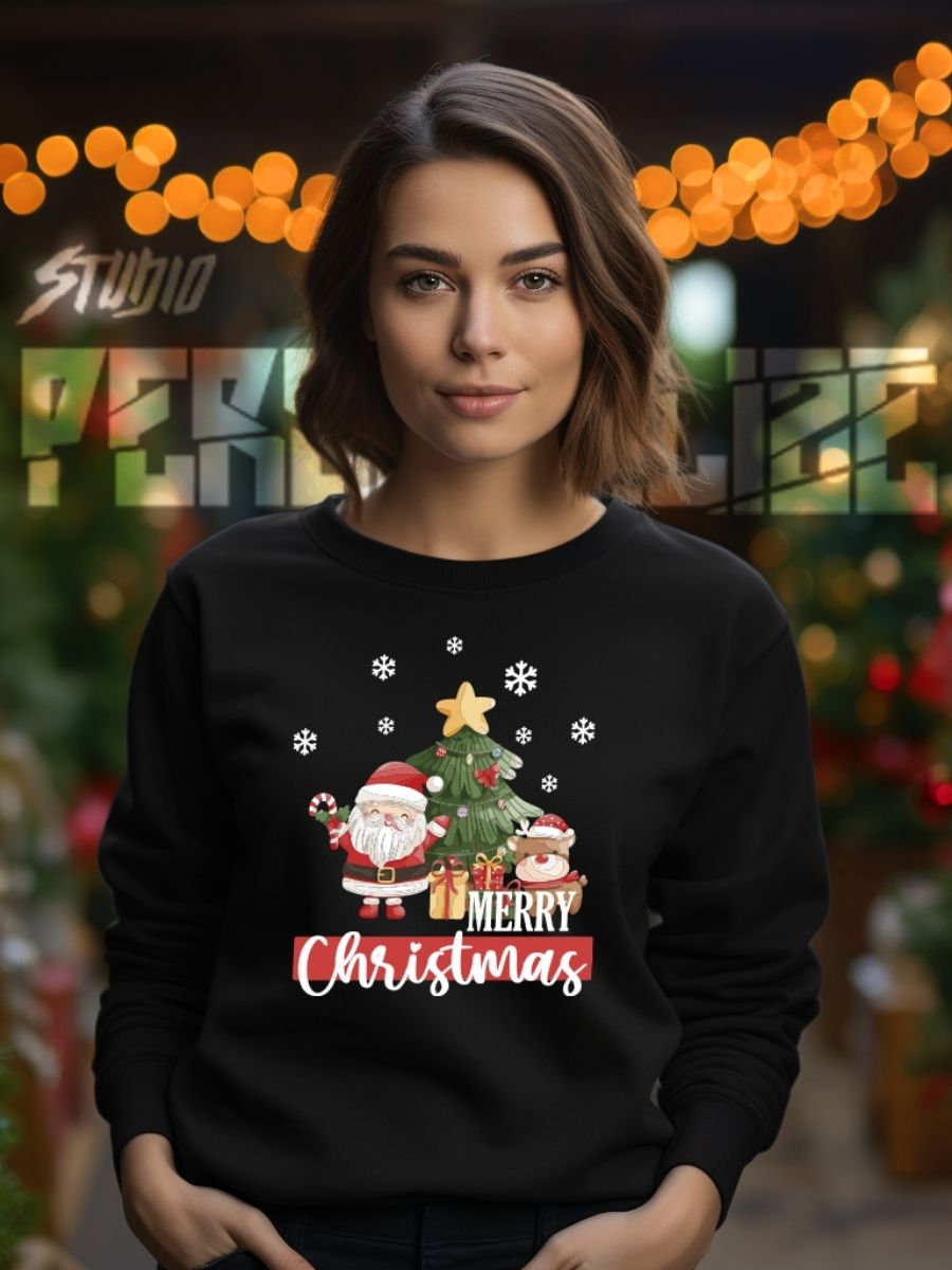 Camisola de Natal com estampa natalícia merry christmas 