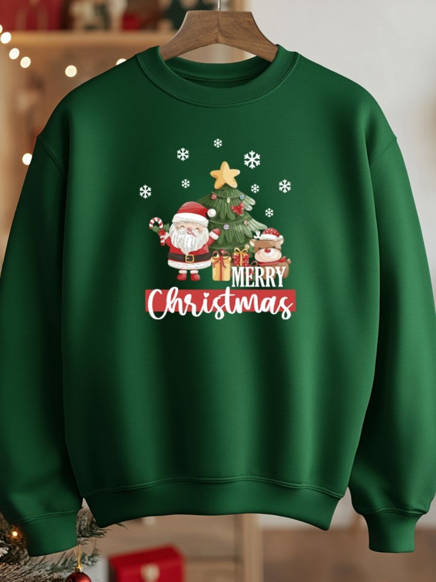Camisola de Natal com estampa natalícia merry christmas 