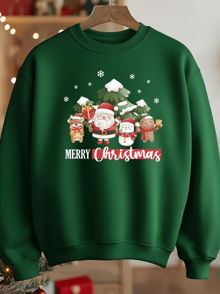 Camisola de Natal com estampa natalícia merry christmas 
