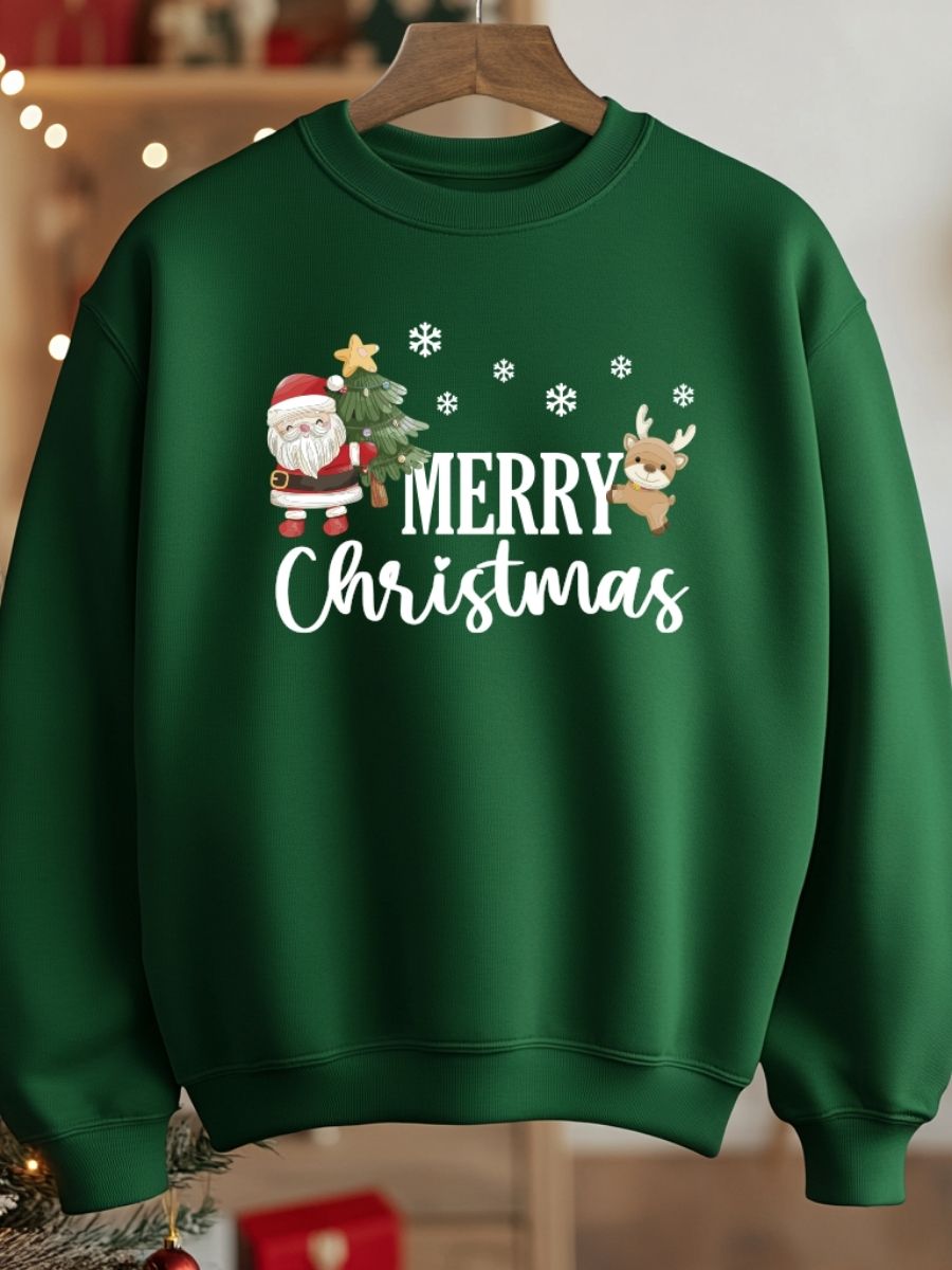 Camisola de Natal com estampa natalícia merry christmas 