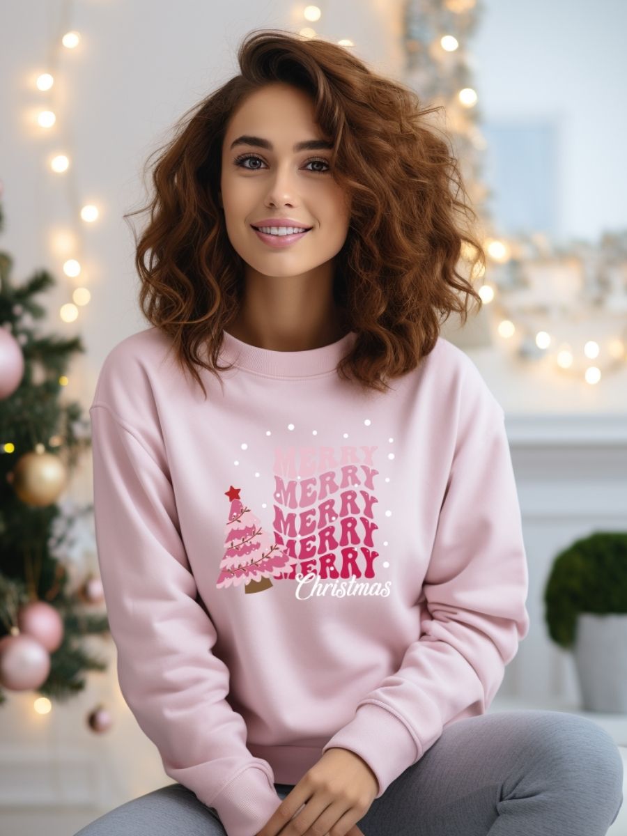 Camisola de Natal com estampa natalícia merry christmas 