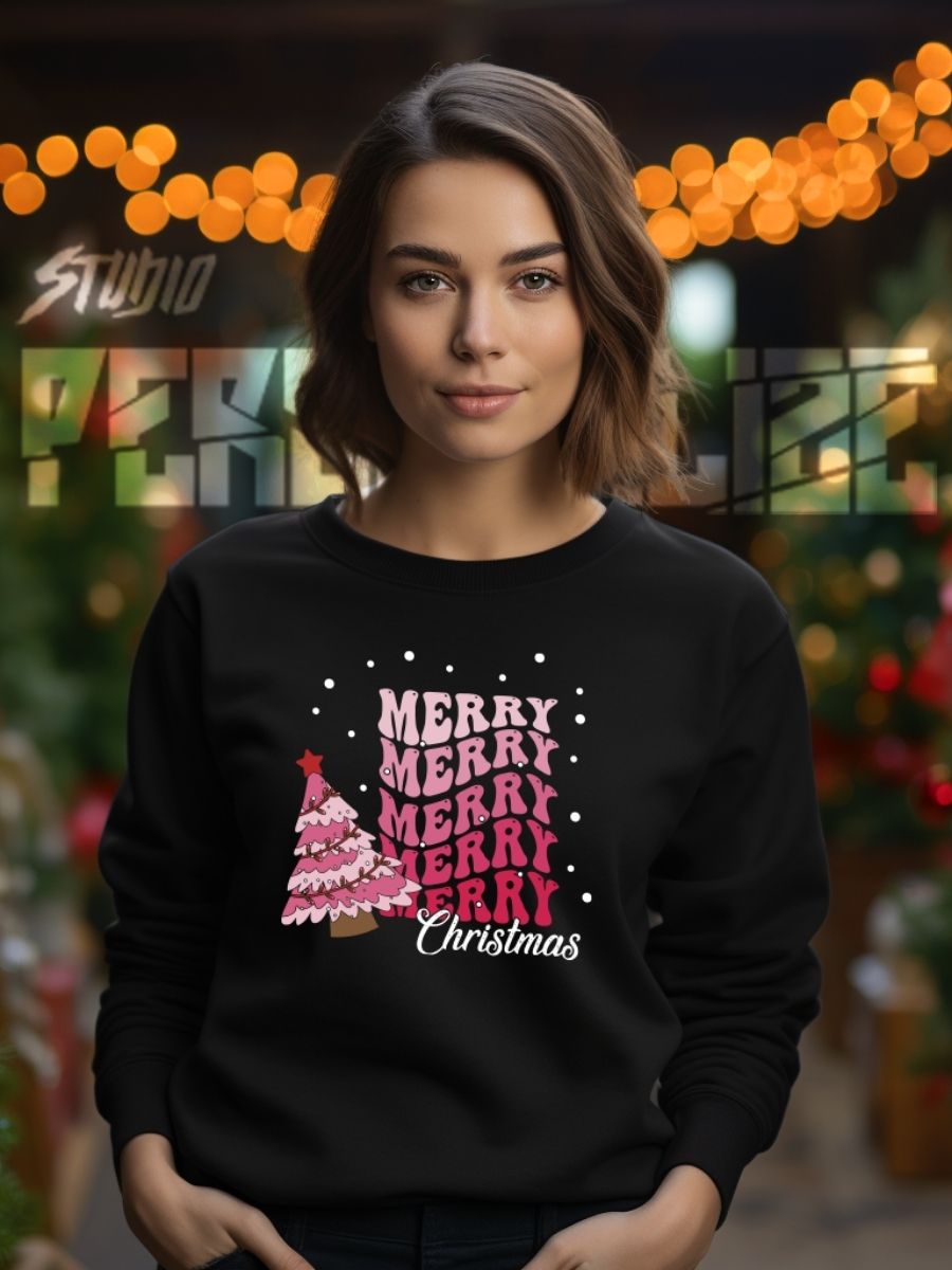 Camisola de Natal com estampa natalícia merry christmas 