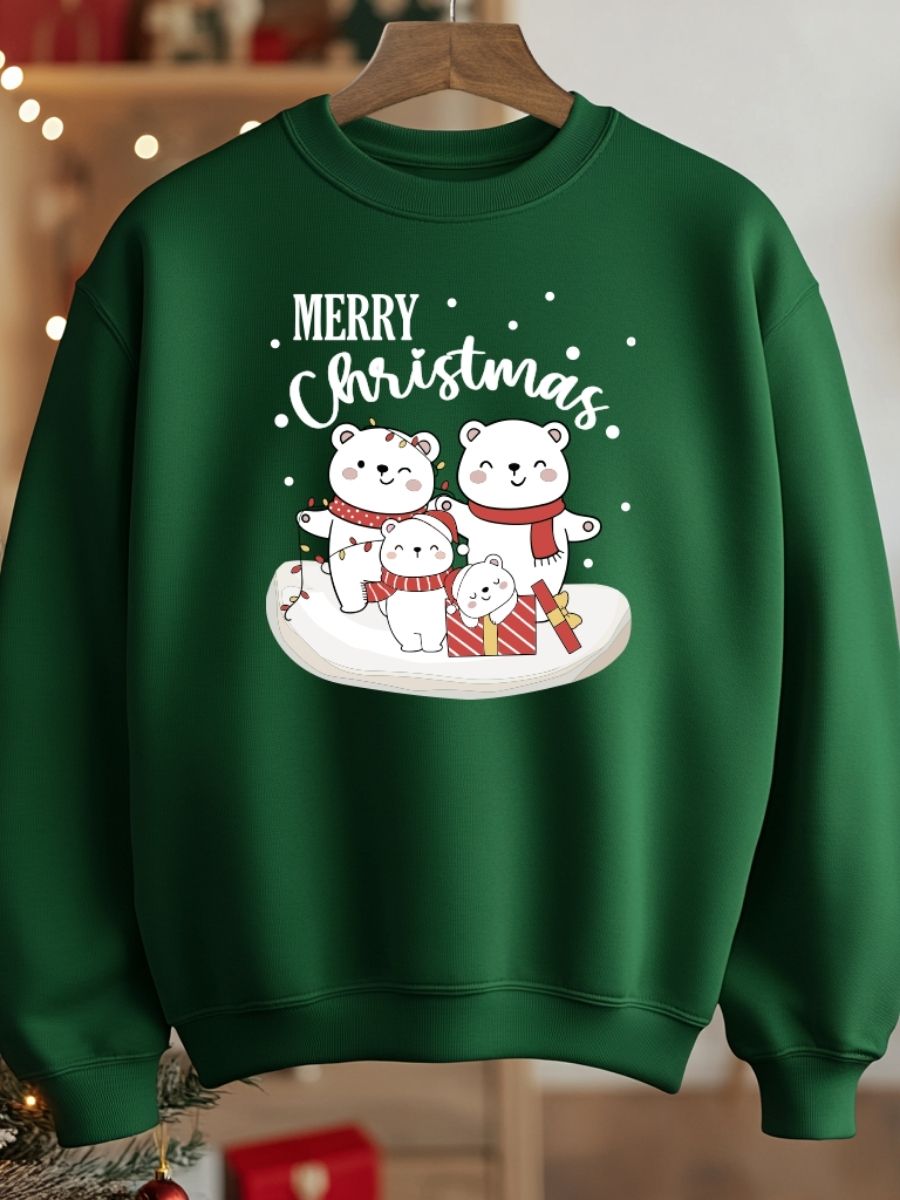 Camisola de Natal com estampa natalícia merry christmas ursos