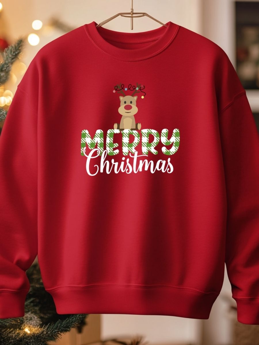 Sweatshirt de Natal com estampa natalícia merry christmas 