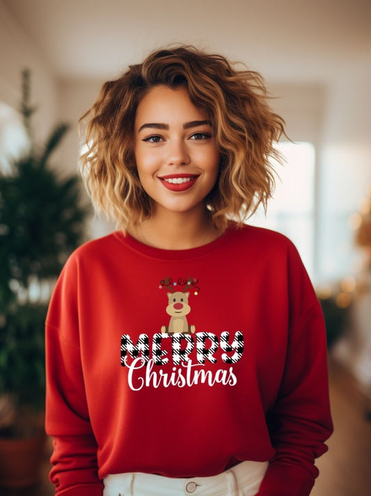 Camisola de Natal com estampa natalícia merry christmas 