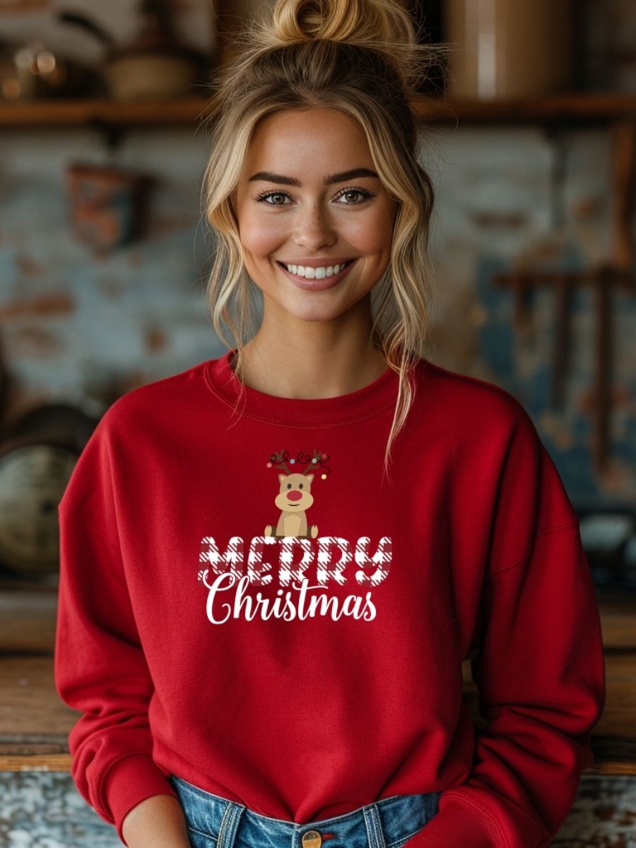 Camisola de Natal com estampa natalícia merry christmas