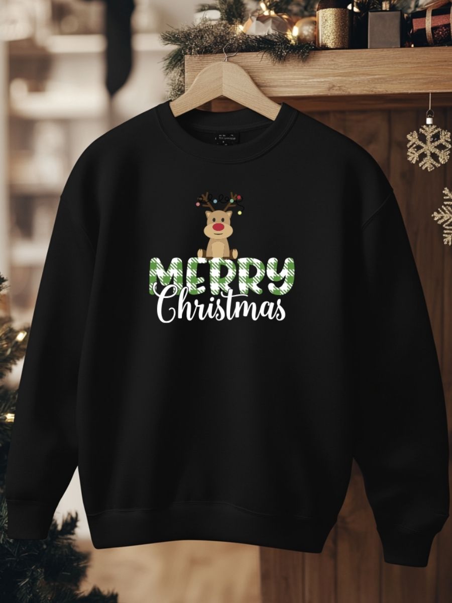 Sweatshirt de Natal com estampa natalícia merry christmas 