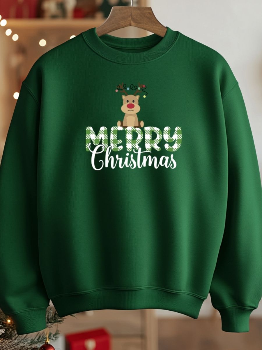 Sweatshirt de Natal com estampa natalícia merry christmas 