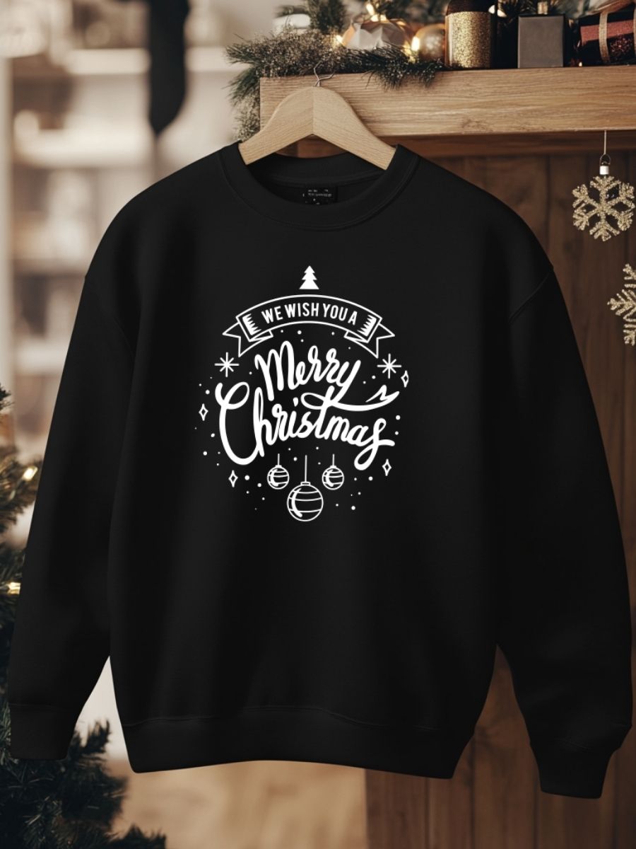 Camisola de Natal com estampa natalícia we wish you a merry christmas 
