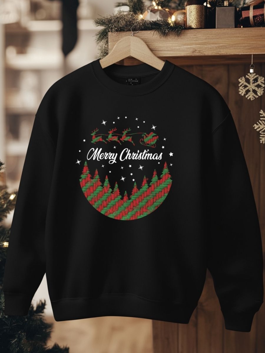 Camisola de Natal com estampa natalícia merry christmas 