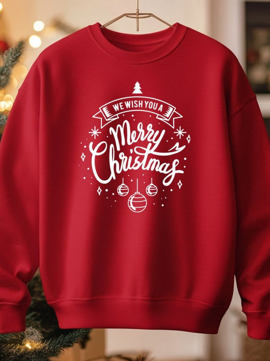 Camisola de Natal com estampa natalícia we wish you a merry christmas 