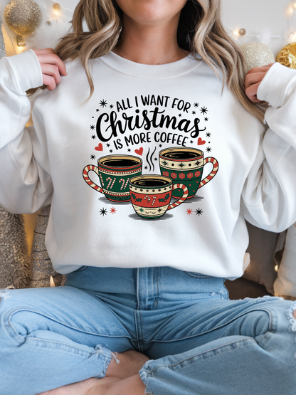 Camisola de Natal 'All I want for christmas is more coffee' 🎄 – Unissexo
