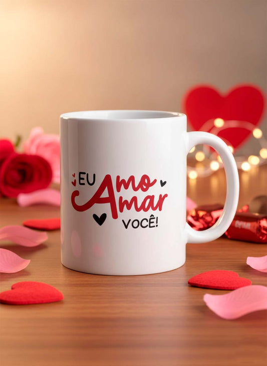 Caneca Dia dos Namorados "Eu amo amar você!"