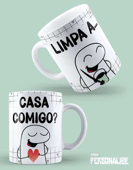 Caneca "Limpa, casa comigo"