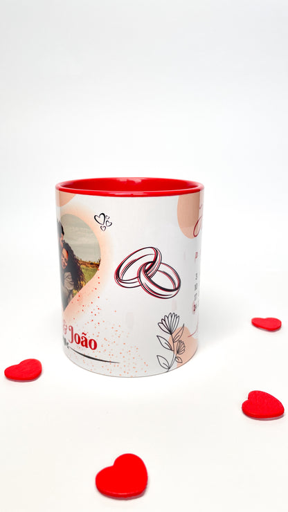 Caneca  "Aliança" com FOTO do casal